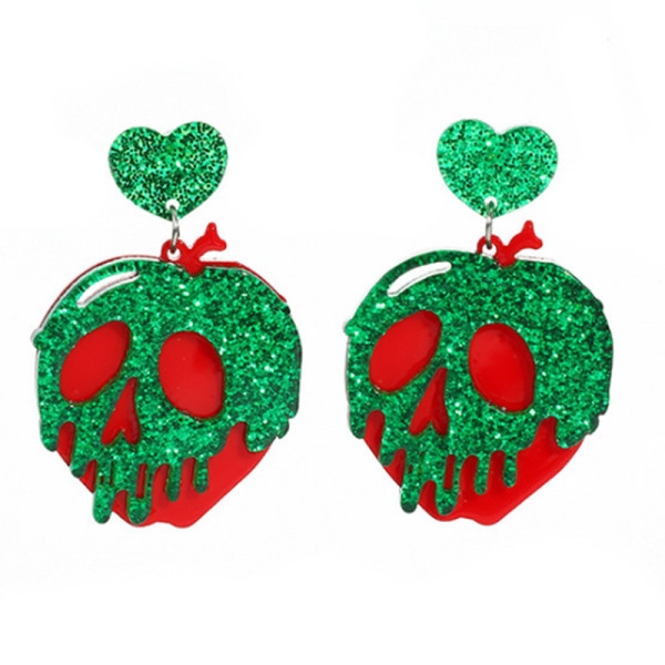 Halloween Fashion Party Skull Love Acrylic Earrings