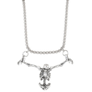 Halloween Black Skull Pendant Necklace