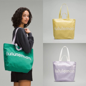 Large capacity Lulu canvas tote bag, travel yoga bag, fitness exercise handbag