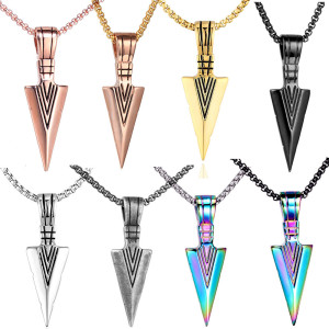 Stainless steel arrow pendant necklace