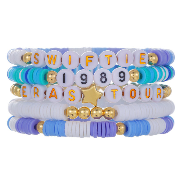 Taylor Soft Ceramic Colored Friendship Letter Beaded Bracelet