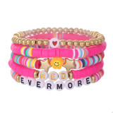 Taylor Soft Ceramic Colored Friendship Letter Beaded Bracelet