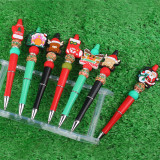 Christmas style Santa Claus silicone bead pen cute and creative multifunctional ballpoint pen