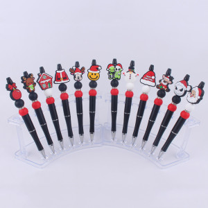 Christmas style Santa Claus silicone bead pen cute and creative multifunctional ballpoint pen