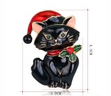 Christmas Cute Cat Drip Oil Diamond Set Brooch