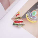 Christmas enamel diamond Christmas tree drip oil brooch