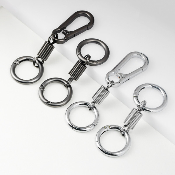 Zinc alloy spring double coil keychain