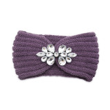 Headwear headband, butterfly tie headband, knitted headband, warm yarn, rhinestone headband