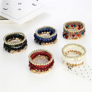 Bohemian ethnic style multi-layer wooden bead glass bead bead bead bracelet