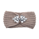 Headwear headband, butterfly tie headband, knitted headband, warm yarn, rhinestone headband