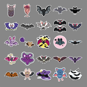 50 Bat Graffiti Personalized Cartoon Halloween DIY Water Cup Luggage Waterproof Stickers