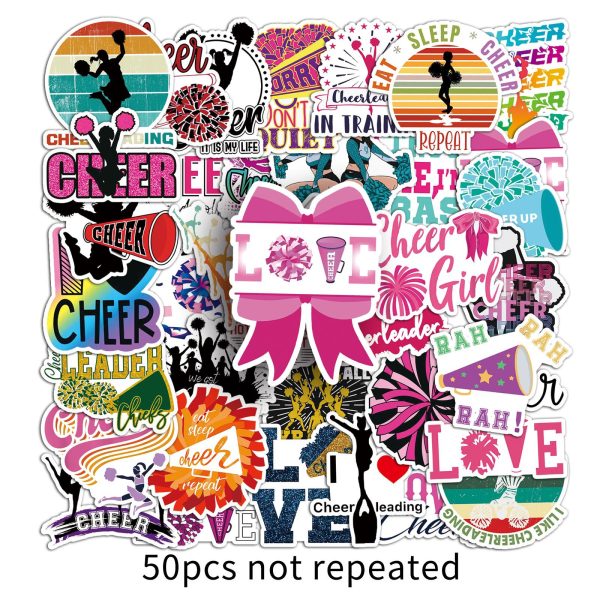 50 Cheerleading Gymnastics Graffiti Sports Decoration Water Cups Luggage Notebook Graffiti Waterproof Stickers