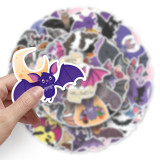 50 Bat Graffiti Personalized Cartoon Halloween DIY Water Cup Luggage Waterproof Stickers