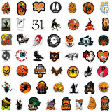 50 Retro Halloween Pumpkin Decoration Graffiti Stickers Laptop Trolley Case Holiday Waterproof Stickers