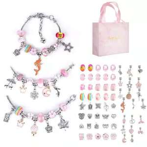 DIY handmade jewelry, children's bracelets, exquisite gift boxes, gift bracelets, cartoon pink sets, Christmas gifts