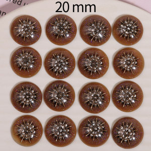 20MM Christmas Snowflakes Resin snap button charms