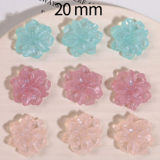 20MM flower Resin snap button charms