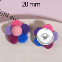 20MM flower Resin snap button charms