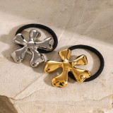 Stainless steel hair string flower elastic hair ring