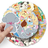 50 Teddy Dog Graffiti Stickers, Personalized Cartoon Cute Dog Decoration, Mobile Phone Cases, Water Cups, Waterproof Stickers