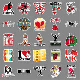 50 Boxing Sports Graffiti Stickers, Personalized Cartoon Sports Decoration, Water Cups, Luggage, Skateboarding, Waterproof Stickers