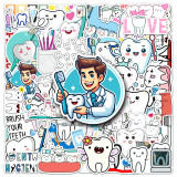 50 Tooth Care Graffiti Stickers, Personalized Cartoon Cute Logo Decoration, Water Cups, Luggage Waterproof Stickers