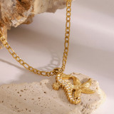 Stainless steel starfish seahorse necklace