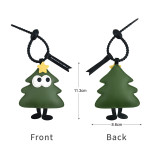 Christmas Tree Apple Keychain Creative Christmas New Year Cute Cartoon PU Leather Pendant Small Accessories Small Gifts