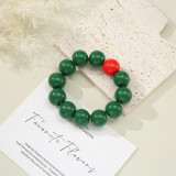 Christmas Elk Printed Bracelet Hand String Wooden Elastic Beads