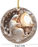 Christmas Nativity Car Pendant Acrylic Stereoscopic Vision Nativity Prayer Pendant