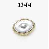 12MM Metal  Pearl flower snap button charms