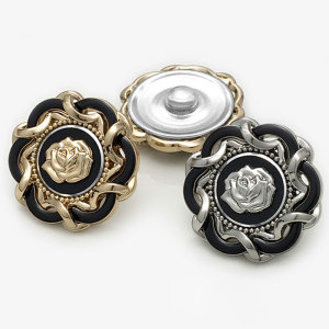 20MM Metal  rose snap button charms