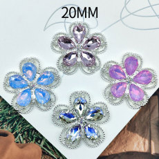 20MM  Water Diamond flower  snap button charms