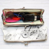 Marble patterned small wallet, vintage coin purse, makeup bag fit 20MM  Snaps button jewelry wholesale