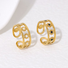 Stainless steel flower oil dripping open ring