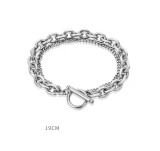 Stainless steel hip-hop double-layer bracelet