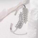 Stainless steel hollow leaf bracelet