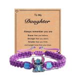 New Year Gift Inspirational Bracelet Adjustable Hand Woven Blue Jade Marrow Purple Stitch Bracelet