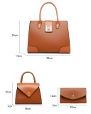 Handbag Fashion Soft Leather Shoulder Bucket Bag 3-Piece Set