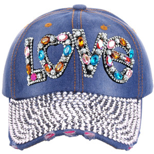 Love Stick diamond hat, men's and women's colorful rhinestone baseball cap, fashionable duckbill cap