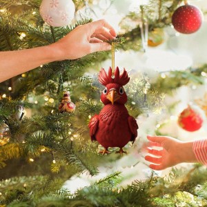 Christmas cartoon chicken acrylic car decoration Christmas tree decoration Home decoration