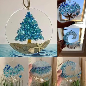 Sea Glass Suncatcher Beach Romantic Acrylic Christmas Flat Home Decoration