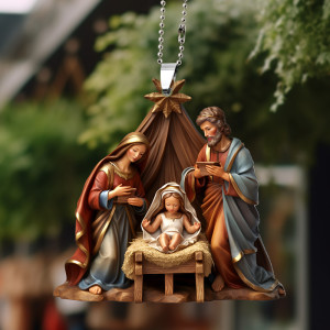 New Year's Gift Acrylic Decorative Pendant Car Hanging Decoration Rear View Mirror Hanging Religious Symbolic Supplies