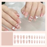Handmade wearable nail art with silver glitter butterfly nail patches and wearable nail patches (including glue)