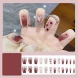 Handmade wearable nail art with silver glitter butterfly nail patches and wearable nail patches (including glue)