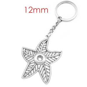 Alloy seahorse starfish keychain fit 12mm snaps