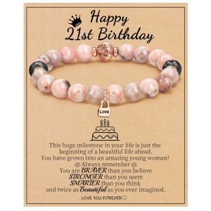 Handmade bead 8mm electroplated volcanic stone bracelet, natural stone powder zebra gold lock, birthday bracelet