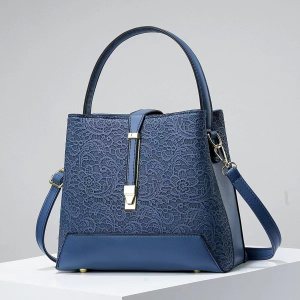 Handheld Fashion Single Shoulder Crossbody Bag Leather Large Bag