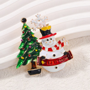 Christmas cute and funny Christmas tree bell boots snowflake holiday brooch