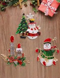 Christmas cute and funny Christmas tree bell boots snowflake holiday brooch